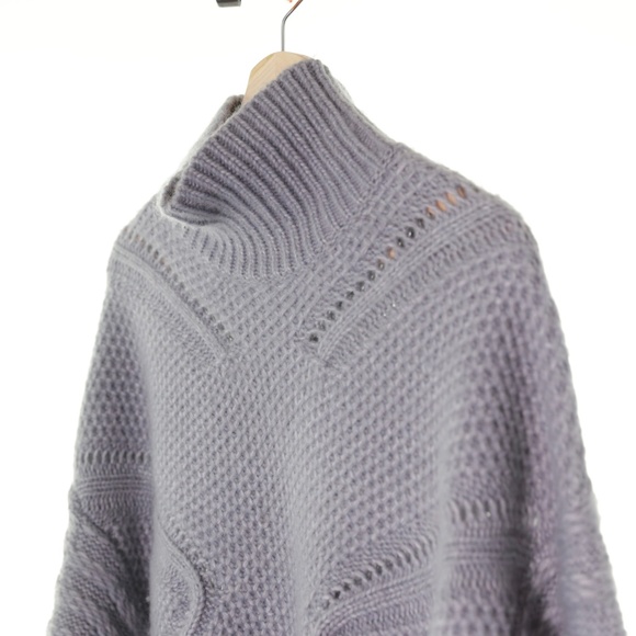 Reiss Myla Oversize Modern Cable Knit Wool Cashmere Gray Jumper Sweater Women XS - Picture 6 of 9